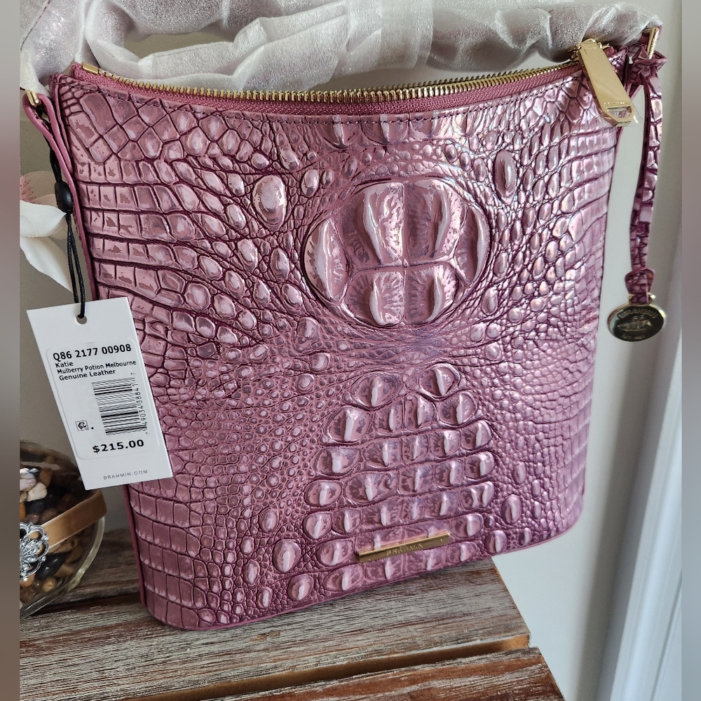 Nwt Brahmin Katie Mulberry Potion Melbourne bag - Picture 4 of 12